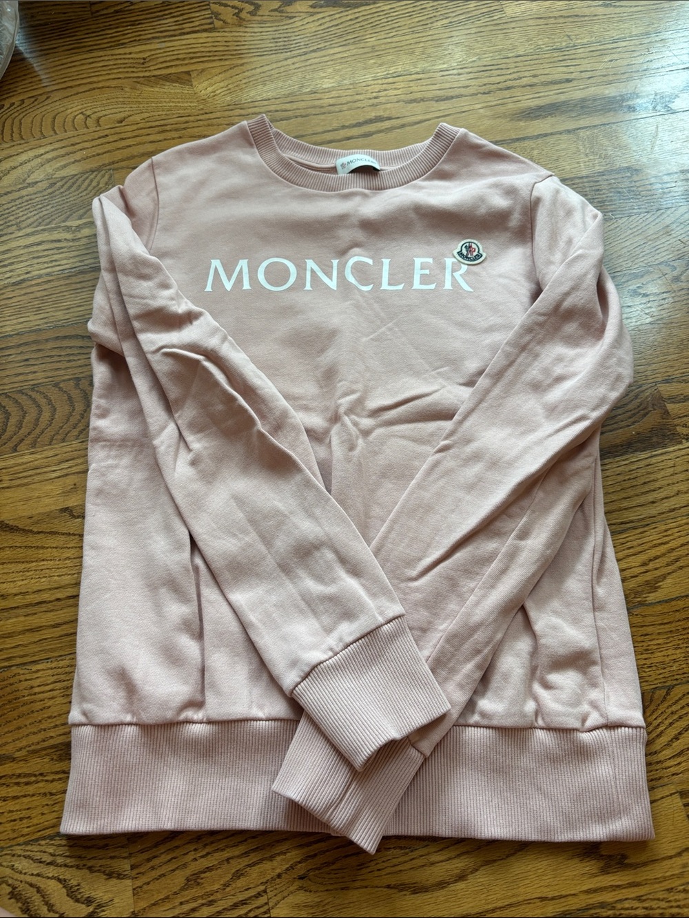 Moncler Dusty Pink Logo Crewneck Sweatshirt